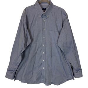 Tom James Shirt Mens Gray Chambray Pockets Long‎ Sleeve Casual Button-Down